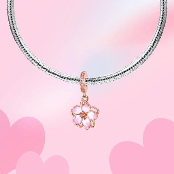 Love Heart Dangle 925 Sterling Silver Pendant Bead Charms - Picture 2 of 7